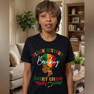 Black History “Breaking Every Chain” Graphic T-Shirt | Pan-African Colors